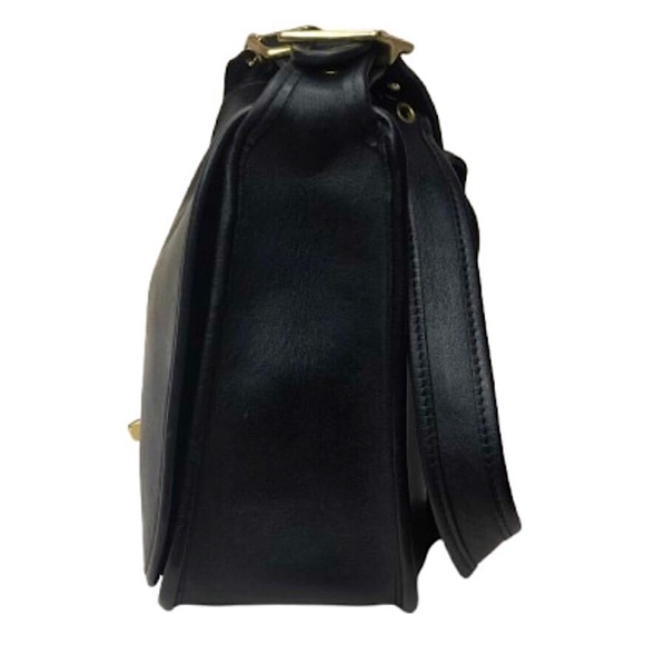 M Vintage COACH Black Stewardess Glove Tanned Turn Lock Bag Costa Rica COA 9525 - Picture 6 of 17